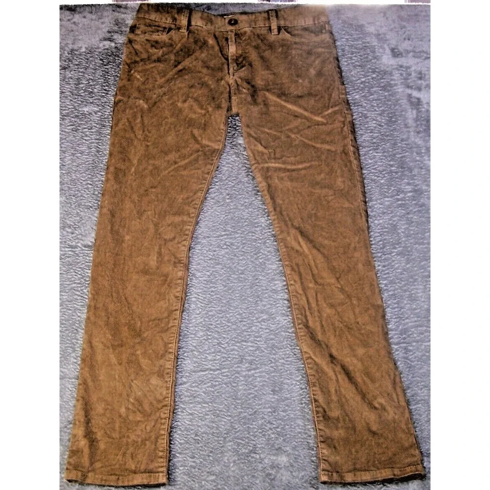 Banana Republic Pants Men's 33X30 (Tag 30) Brown Flat Front Corduroy Pima Cotton